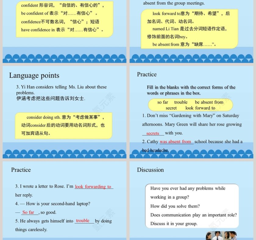 Working in Groups Unit 9 Communication PPT模板第3张