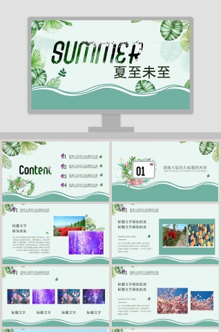 简洁清新夏至未至活动策划ppt