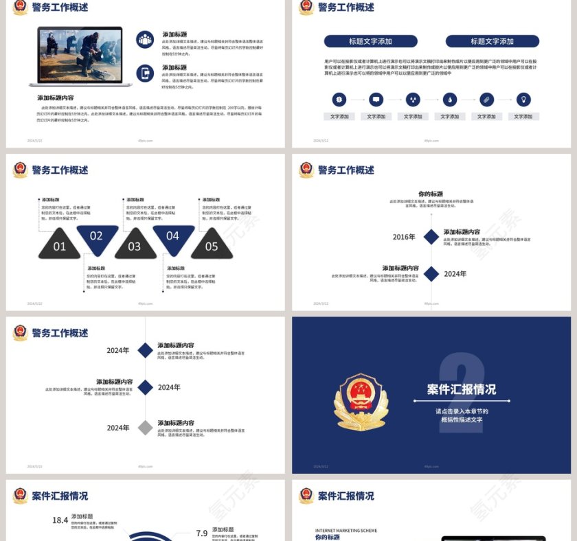 公安警察工作汇报PPT模板第2张