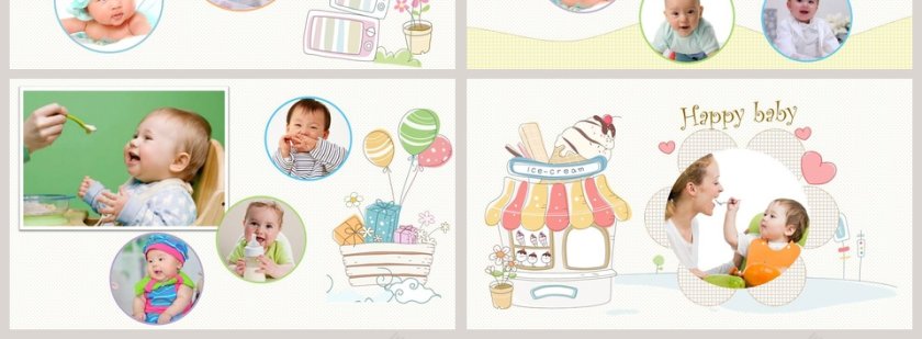 儿童生日快乐百日宴生日相册ppt模板第4张