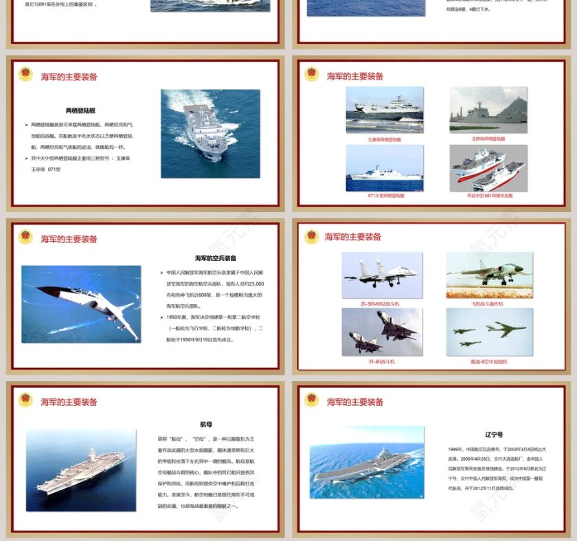 庆祝中国海军成立70周年纪念PPT模板第7张