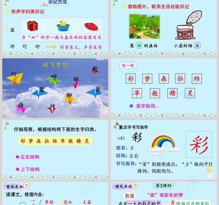 课文解析二年级语文下册彩色的梦语文课件PPT第2张