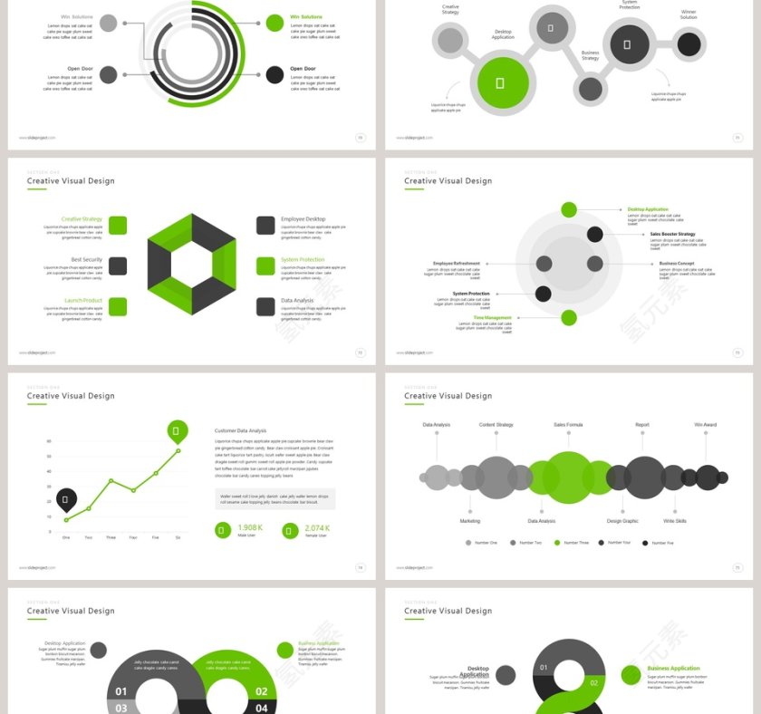 欧美经典商务时尚工作总结PPT模板第12张
