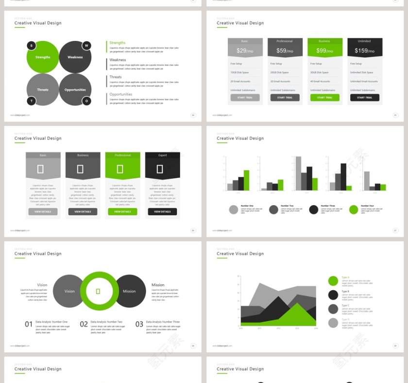 欧美经典商务时尚工作总结PPT模板第14张