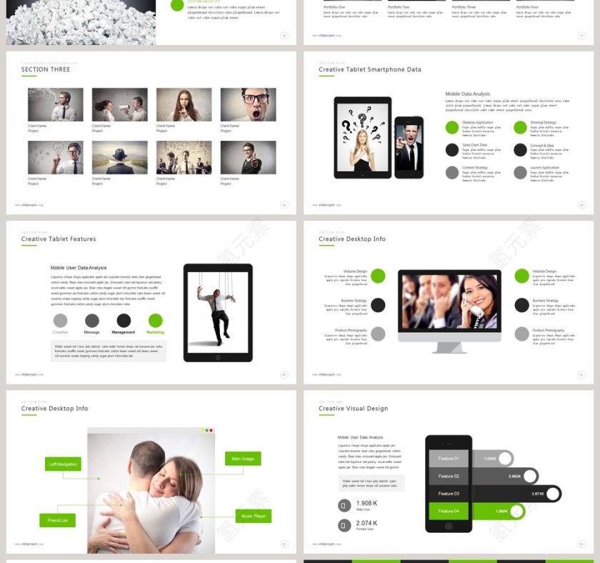 欧美经典商务时尚工作总结PPT模板第4张