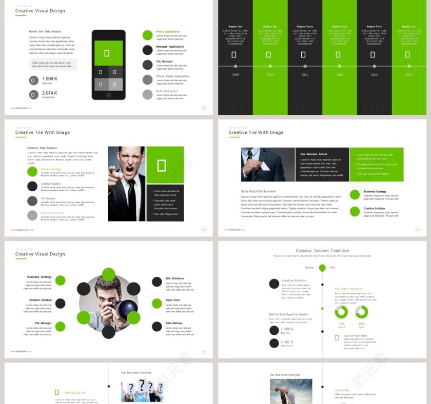 欧美经典商务时尚工作总结PPT模板第5张