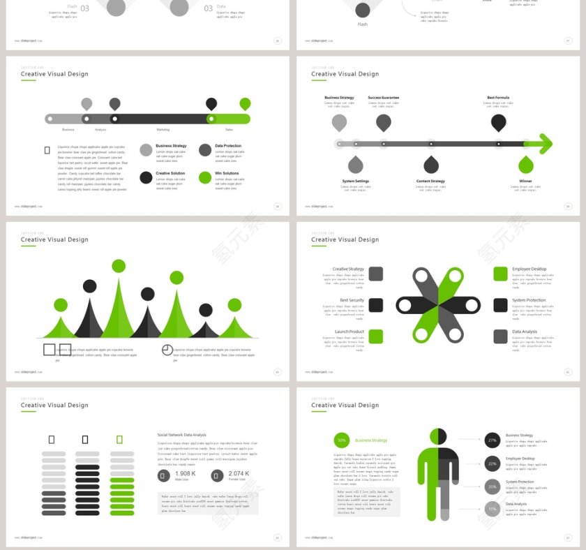 欧美经典商务时尚工作总结PPT模板第7张