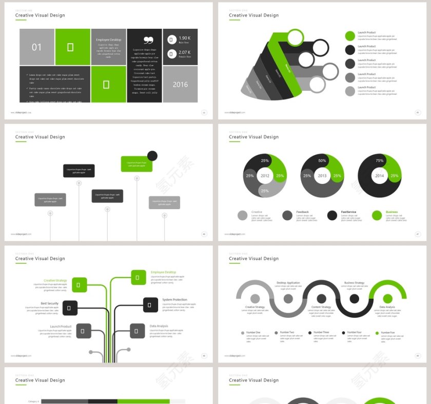 欧美经典商务时尚工作总结PPT模板第8张