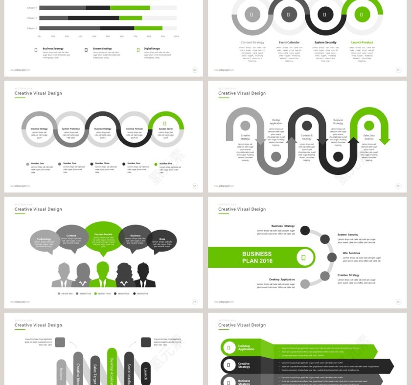 欧美经典商务时尚工作总结PPT模板第9张
