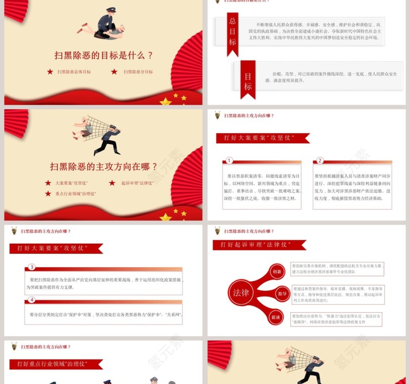 微党课维护社会稳定扫除黑恶势力PPT模板第2张