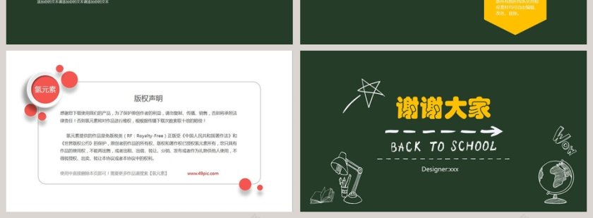黑板手绘教学课件教师说课PPT模板第4张