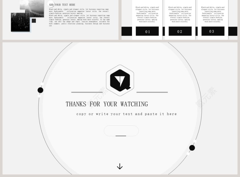 欧美极简PPT欧美风大气排版布局PPT模板 第3张