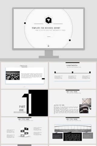 欧美极简PPT欧美风大气排版布局PPT模板 