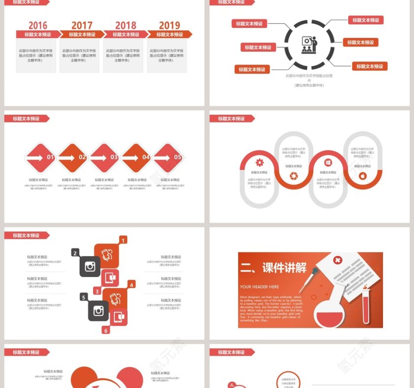 橙色简约生物课件讲解通用ppt模板第2张