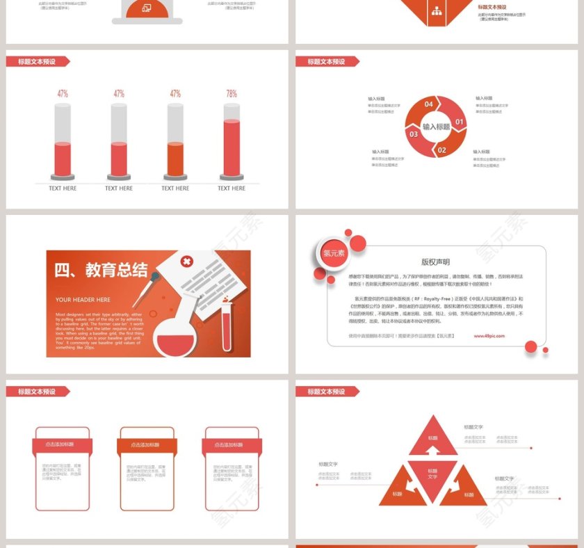 橙色简约生物课件讲解通用ppt模板第4张