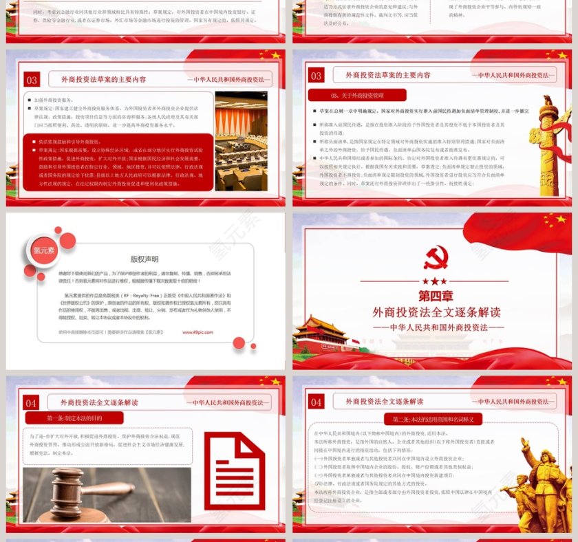 简约大气中华人民共和国外商投资法PPT模板第4张
