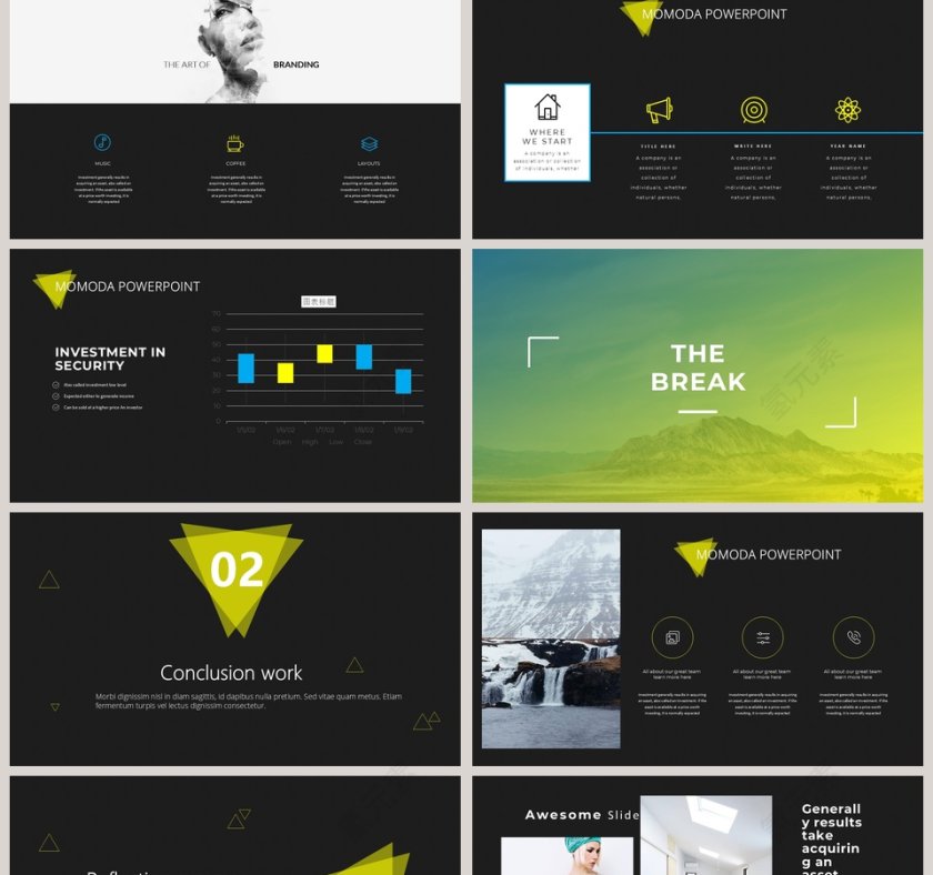 简约时尚几何PPT模板第2张