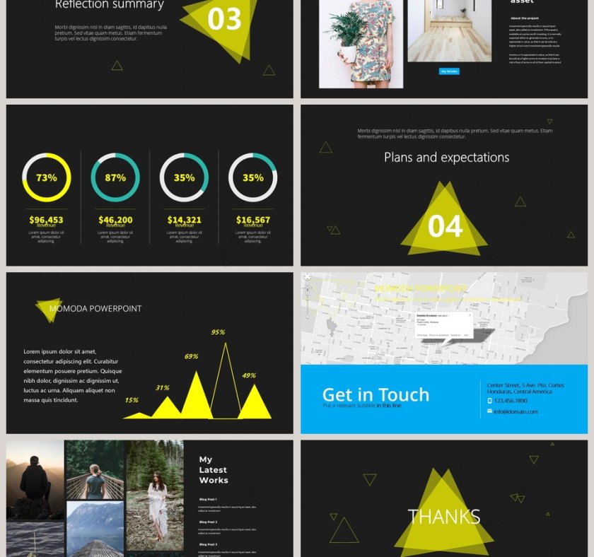 简约时尚几何PPT模板第3张