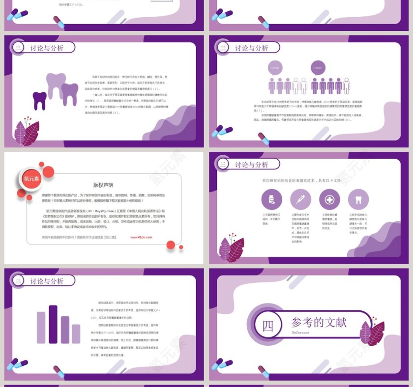 简约大气紫色医学答辩ppt模板第4张