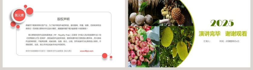 2019纯天然蔬菜水果PPT模板第5张