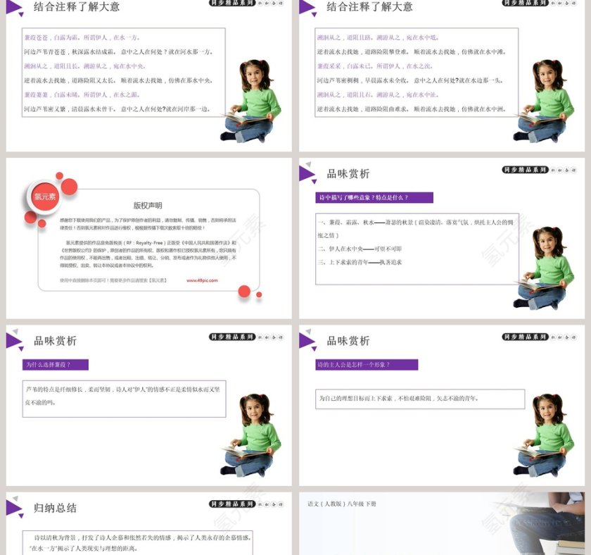 部编版八年级下册语文蒹葭PPT课件第2张