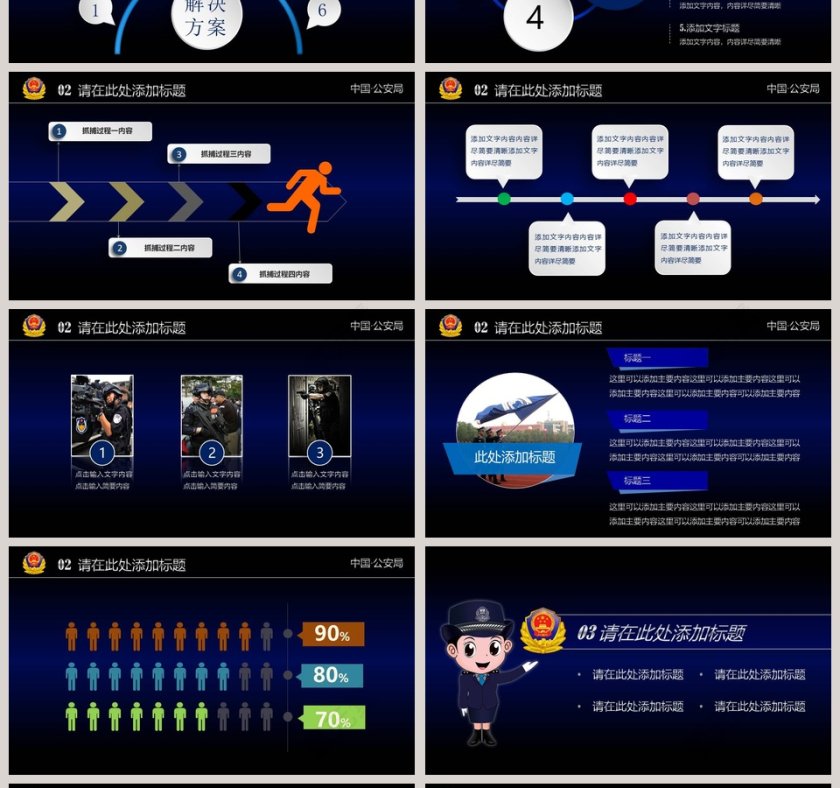公安警察通用汇报模板公安PPT第4张