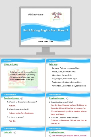 Unit3 Spring Begins from March教学ppt课件