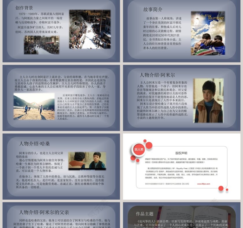 追风筝的人教育教学课件PPT模板第2张