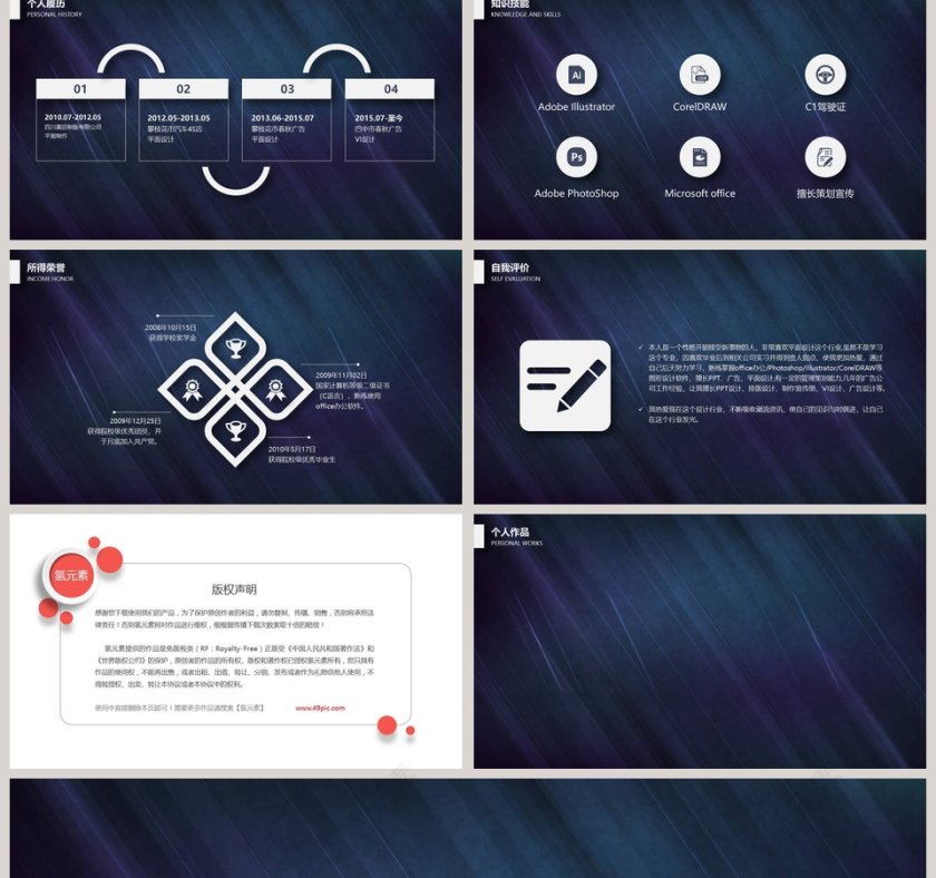 黑色简约个人竞聘简历模板第2张
