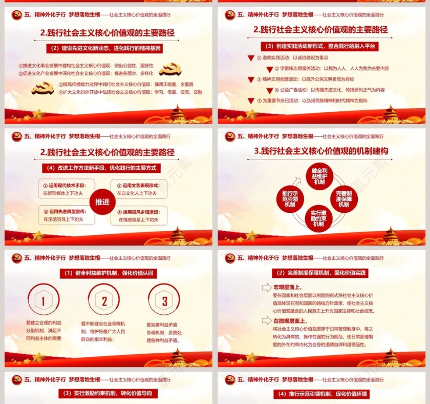 红色培育和践行社会主义核心价值观PPT模板第11张