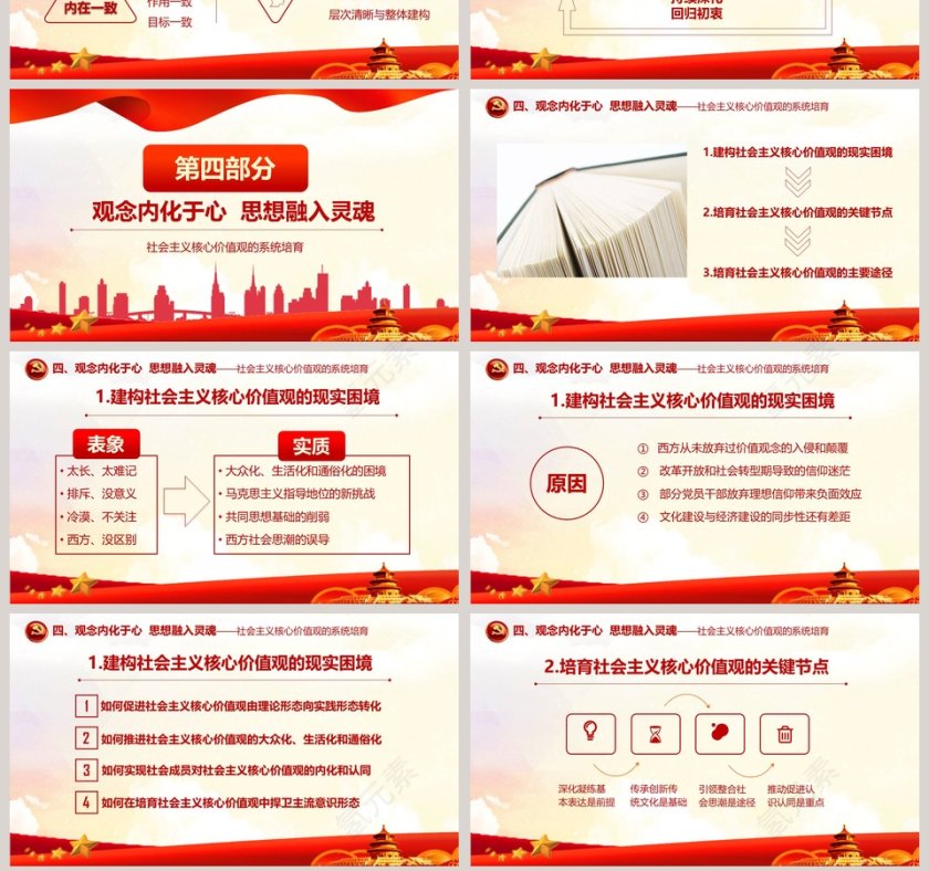 红色培育和践行社会主义核心价值观PPT模板第7张