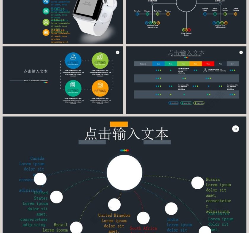 黑色大气世界地图及样机展示ppt第6张