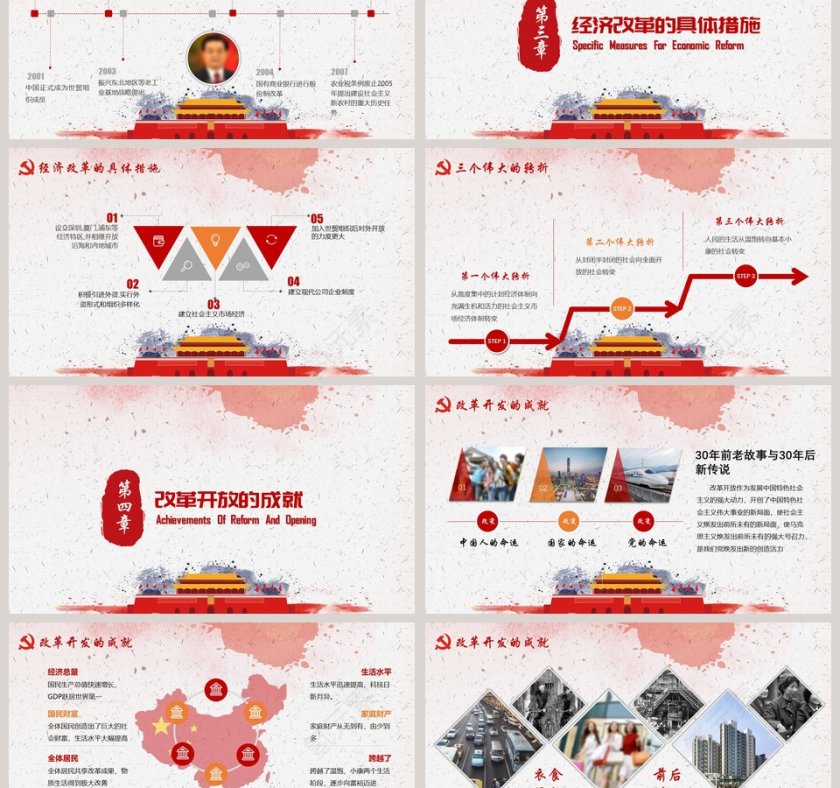 纪念改革开放40周年新时代新征程PPT模板法制宣传教育PPT第3张