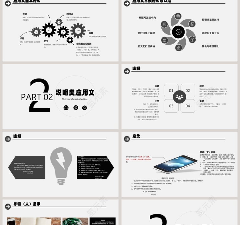 简约风应用文写作PPT第2张