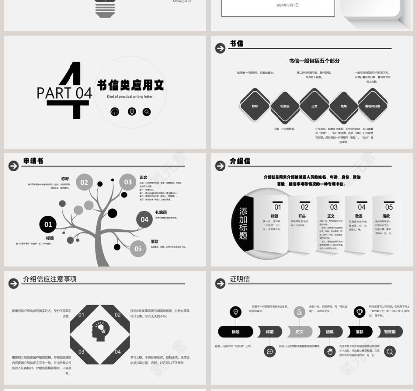 简约风应用文写作PPT第4张