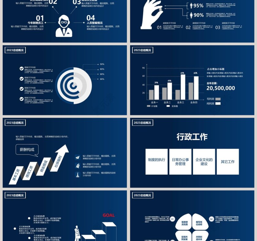 高端大气风格公司年度工作总结报告ppt模板第3张