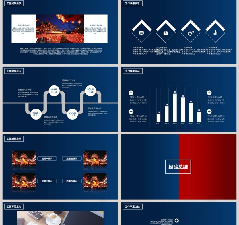 高端大气风格公司年度工作总结报告ppt模板第5张
