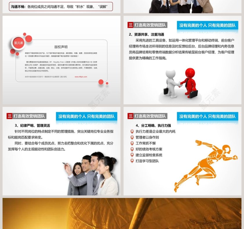 分工协作打造高效的营销团队销售团队管理培训PPT模板第4张