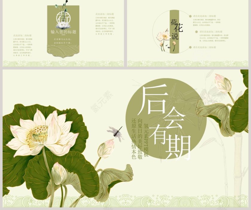 简约清新荷塘月色总结PPT第5张