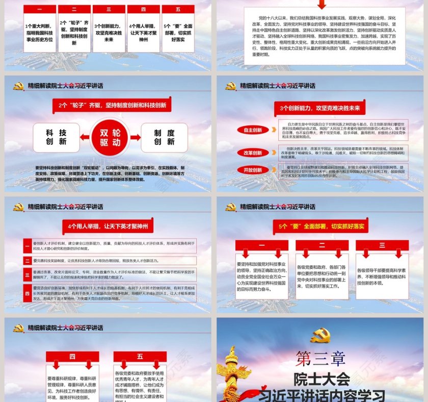  总书记第十九次院士大会重要讲话建设世界科技强国党政党课党政PPT模板第3张