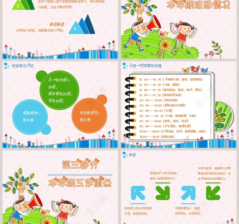 红色简约卡通风幼儿园家长会PPT第3张