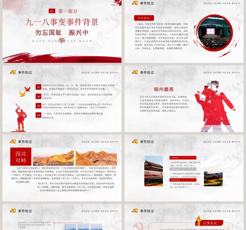 勿忘国耻振兴中华国耻纪念日PPT模板第2张