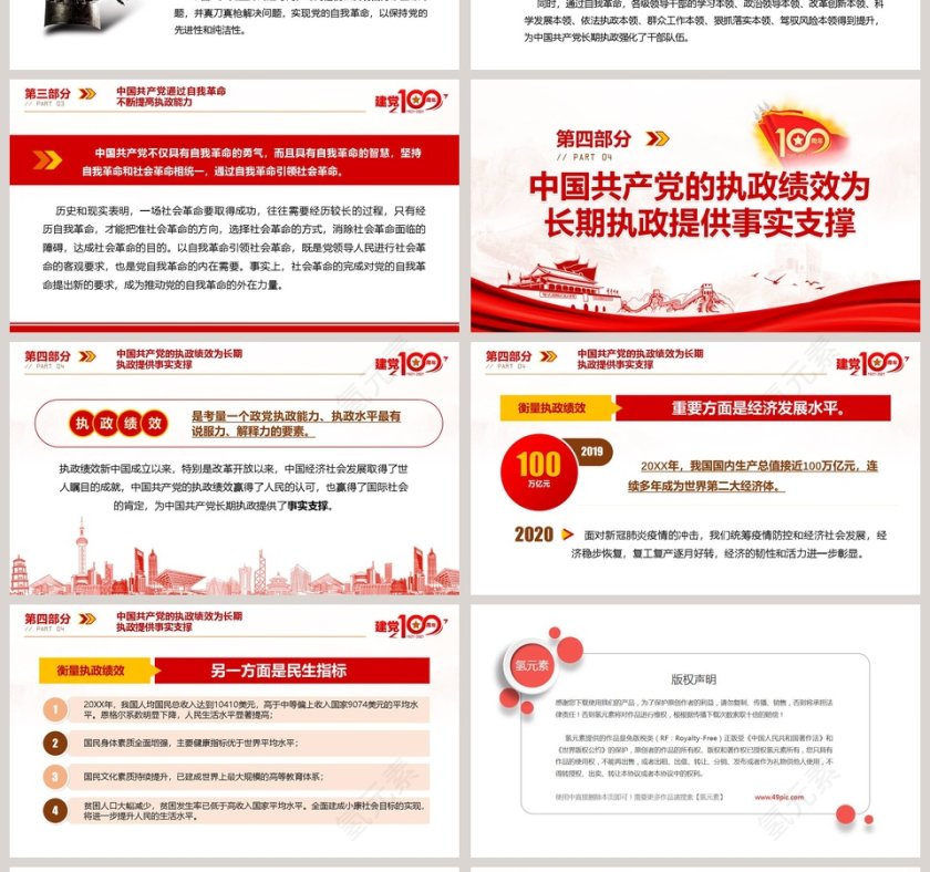 庆祝中国共产党建党100周年专题党课PPT模板第4张