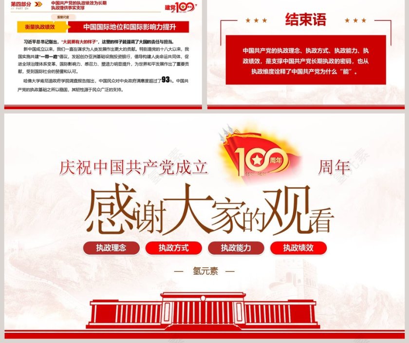 庆祝中国共产党建党100周年专题党课PPT模板第5张