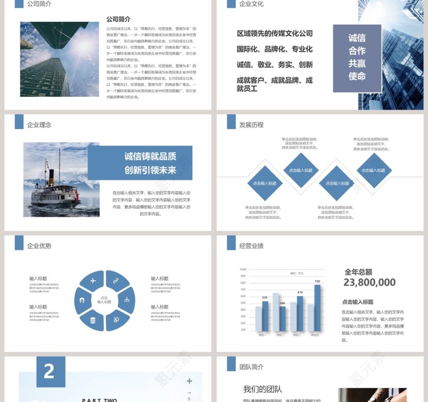 简约商务企业宣传PPT模板第2张