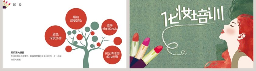 绿色简约大气化妆培训PPT第5张