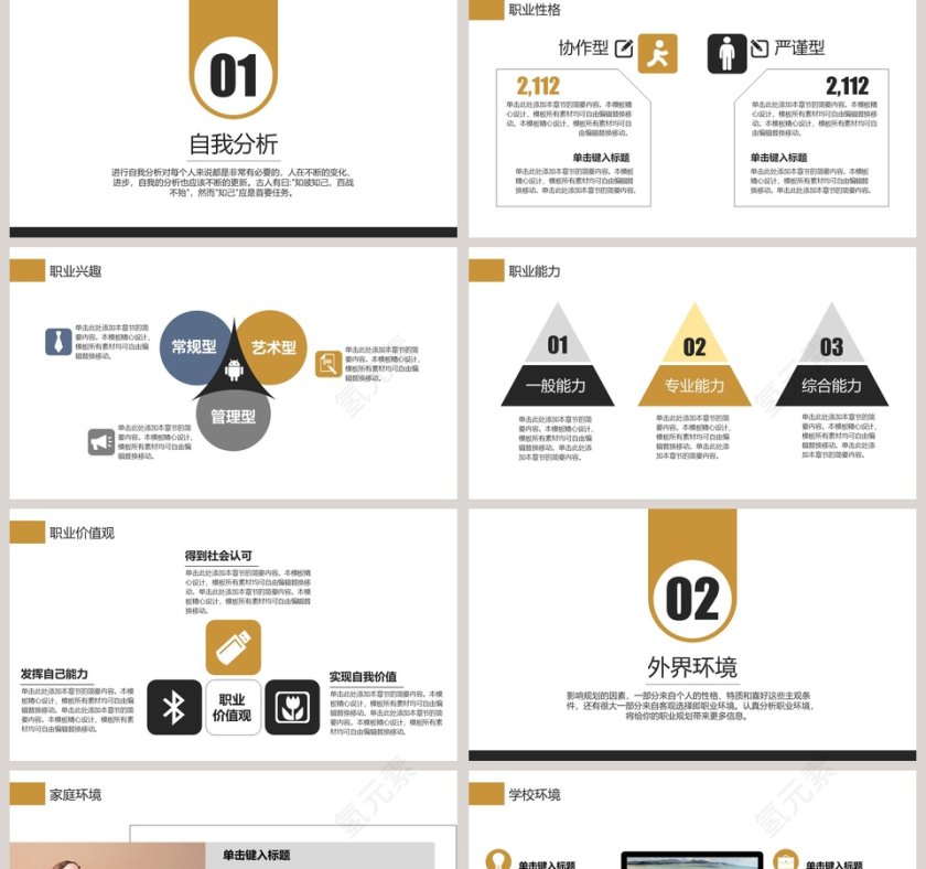 大学生职业生涯规划ppt模板第2张