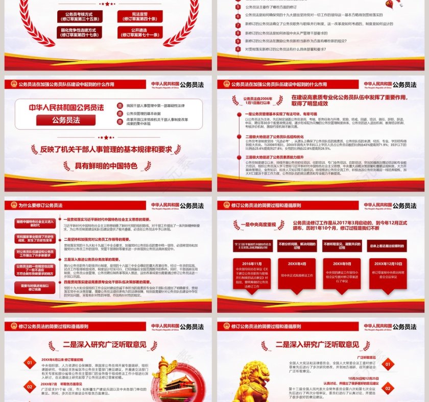 微党课中华人民共和国公务员法PPT模板第3张