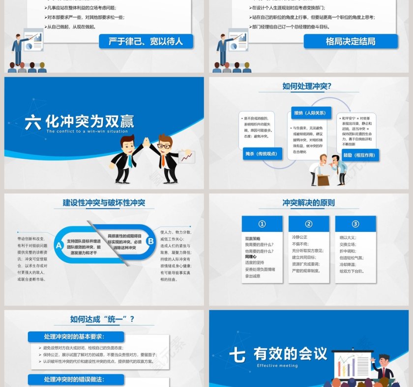 蓝色简约大气高效沟通技巧ppt第6张