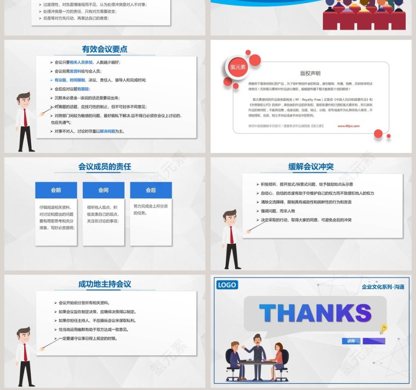 蓝色简约大气高效沟通技巧ppt第7张